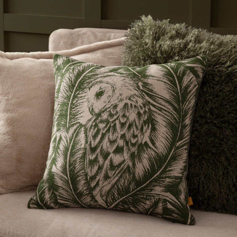 Albus Abstract Square Cushion Cover, Green