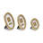 Gilded Rope Set Of 3 Gold Finish Photo Frame