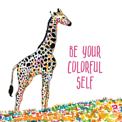 Colorful Self Giraffe - Wrapped Canvas Painting