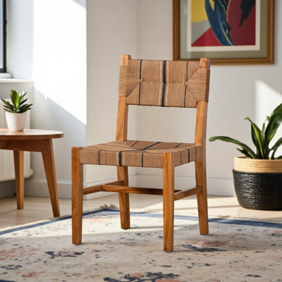 Harrington Solid Wood Dining Chair in Natural Mahogany Wood, 33.86'' H X 19.98'' W X 18.85'' D