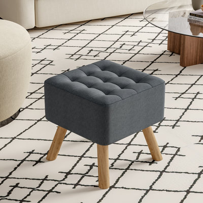 Germain Square Solid Colour Footstool Ottoman