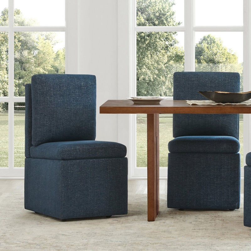 Bralan 18.9'' H Upholstered Side Chair, Denim