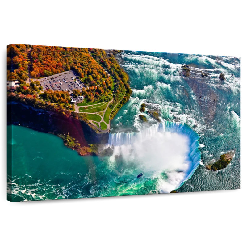 Vue aérienne des chutes du Niagara, H 24 po x l 36 po