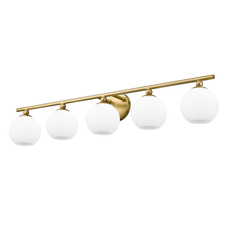 Éclairage de salle de bain à intensité variable à 5 lumières Blaikley, Or moderne