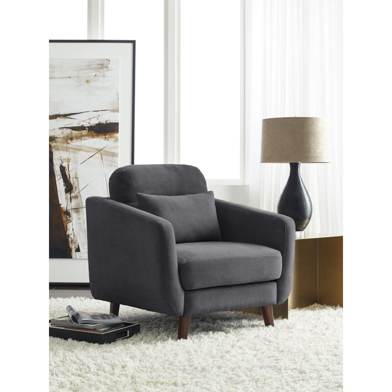 Serta Sierra 34.5" Wide Tufted Polyester Armchair, Slate Gray