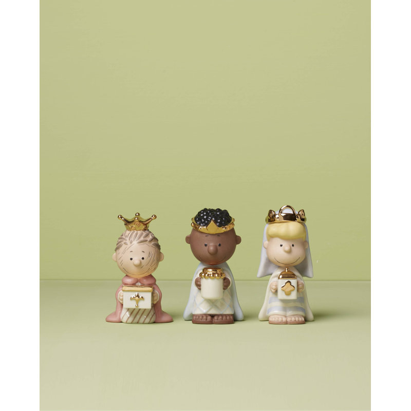 Peanuts Christmas Pageant 3 Kings Figurines