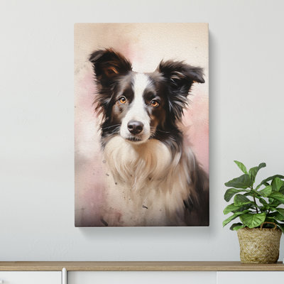 Border Collie Tachisme No.3 - Wrapped Canvas