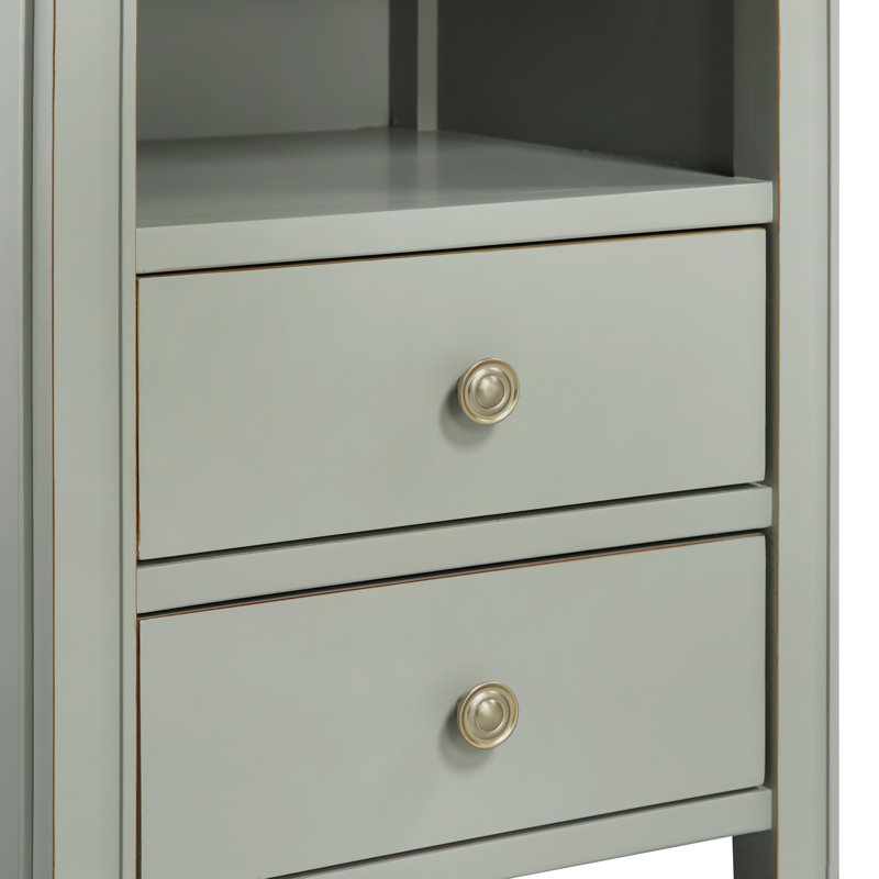 Ensemble de 2 tables de chevet avec rangement Ahouh, Gris