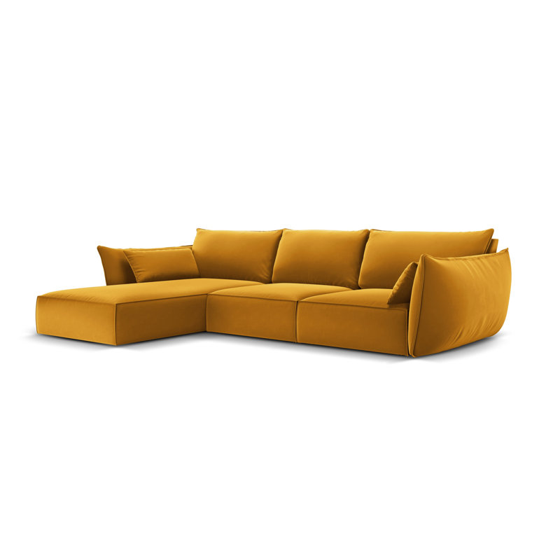 Adriona 4 Seater Corner Sofa , Yellow, Left Hand Facing