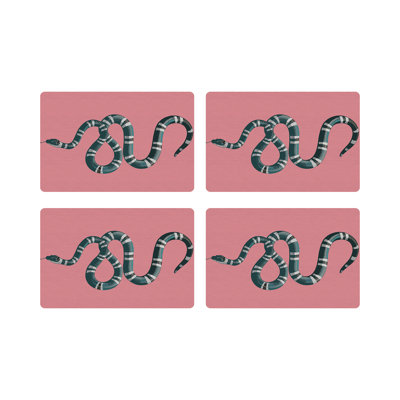 Serpent Vegan Leather Rectangle Pebble Placemat