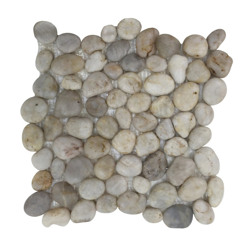Carrelage mosaïque argenté 12 po x 12 po Silver Wheat Pebble (1 pied carré / pièce)