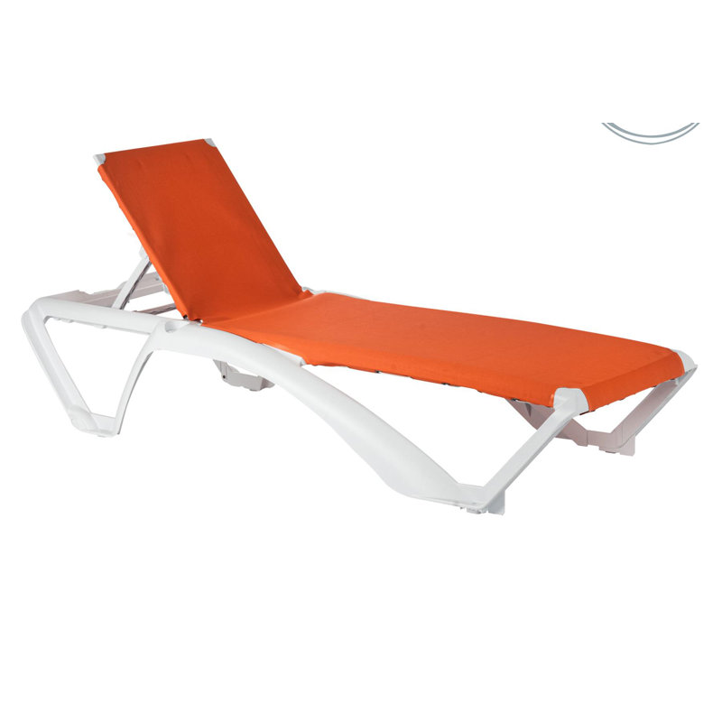 190 cm Long Reclining Single Chaise, White, Demin