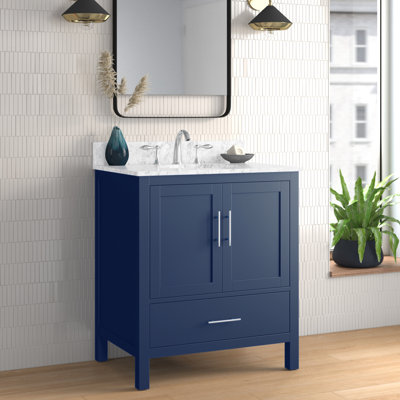 Gilley 30'' Single Bathroom Vanity with Marble Top