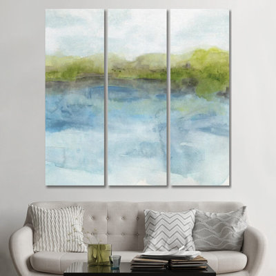 Watermark Shoreline II - Canvas Wall Art Set - Wrapped Canvas (Set of 3)