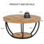 Table basse ronde, table d'appoint en bois à 2 niveaux avec tablette de rangement ouverte-1628645093