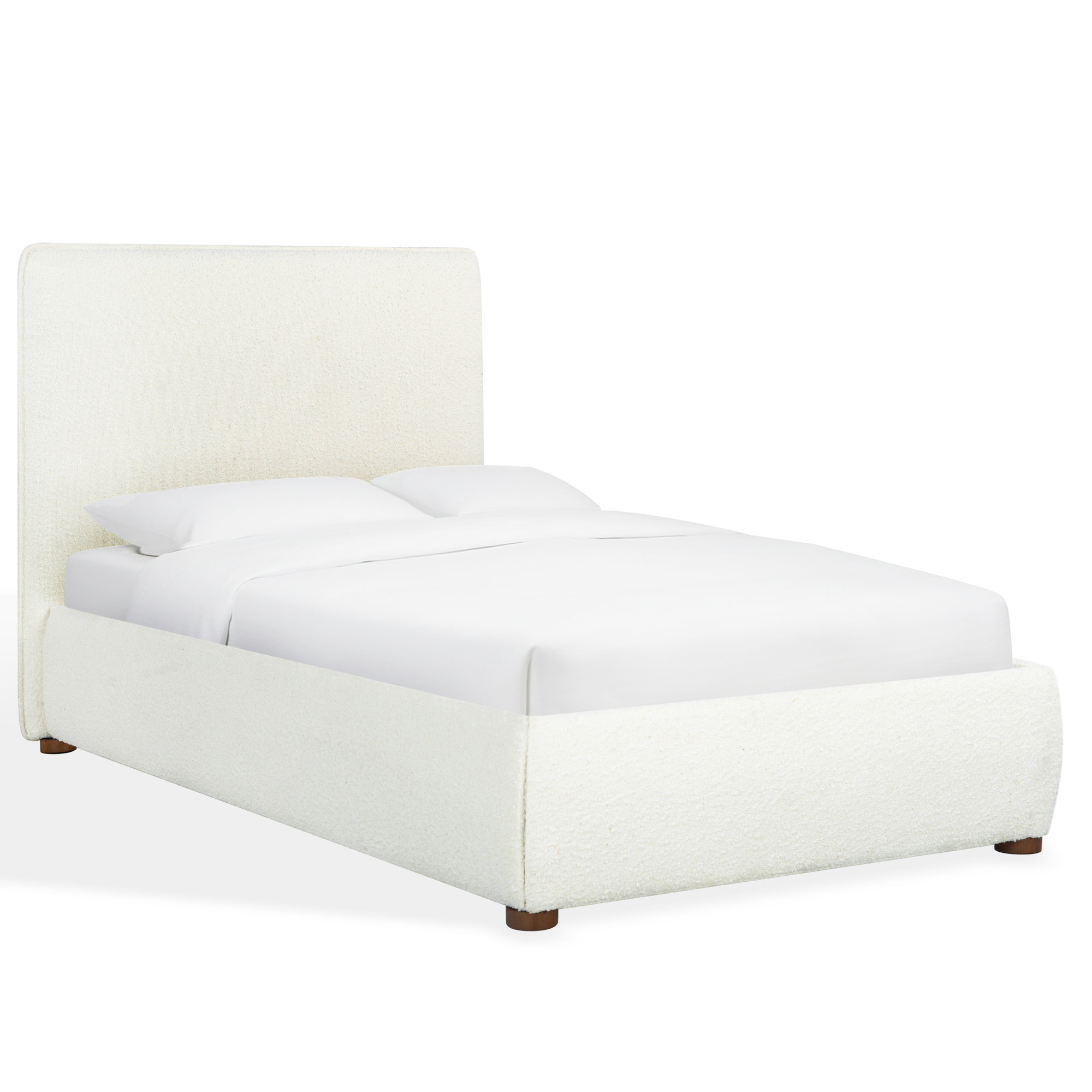 Callahan Upholstered Bed, Full, Ivory Boucle