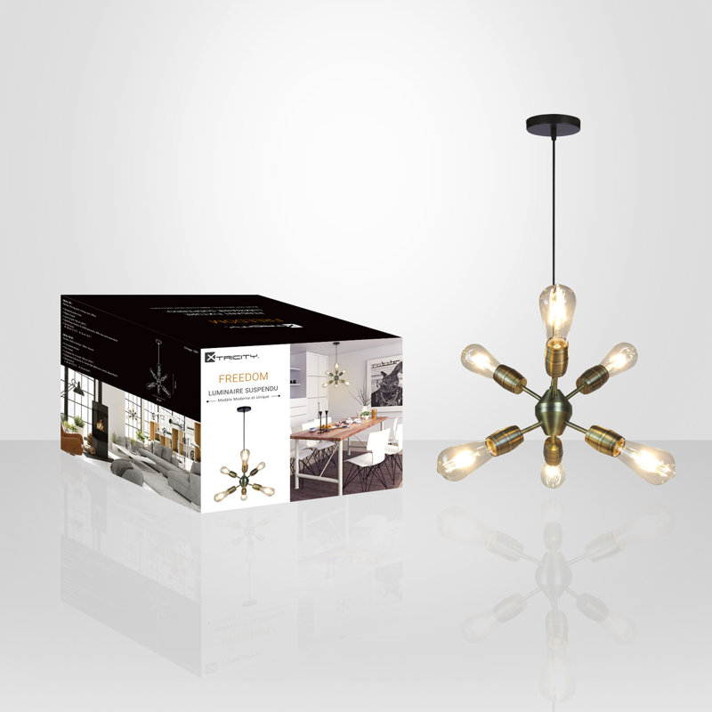Luminaire suspendu unique 6 lumières Freedom