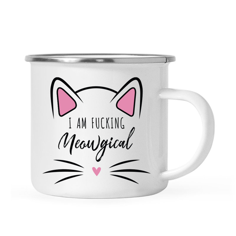 Tasse à café «Funny Cat Lover Campfire», I am fucking Meowgique