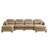 Modular Sectional U Shaped Couch With Ottoman, Soft Chenille Fabric, Quilted Pleated Design, High-Density Foam, Elegant Armrests, Easy Install For Bedrooms And Living Rooms, Camel-1455838358-1455838357