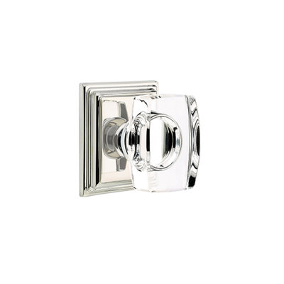Emtek Dummy Knobset w/ Wilshire Rosette and Windsor Glass Knob