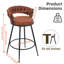 Annemarie Bar stool (set of 4) with backrest, metal feet, black, upholstered bar stool, rounded seat cushion, without armrests-959600613