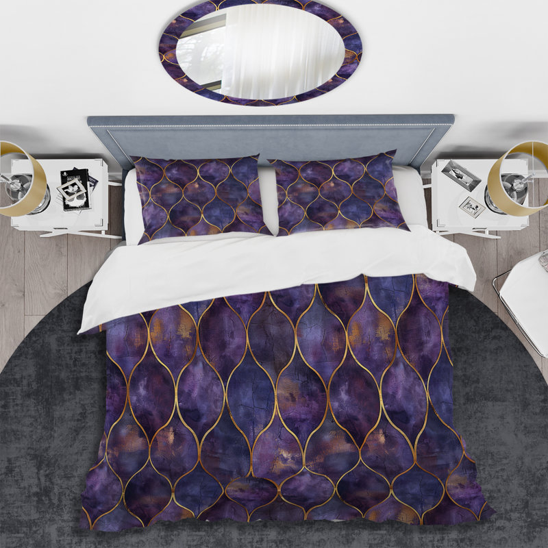 Ensemble de housse de couette Glam Trellis - Glam, Housse de couette pour grand lit + 2 taies décora