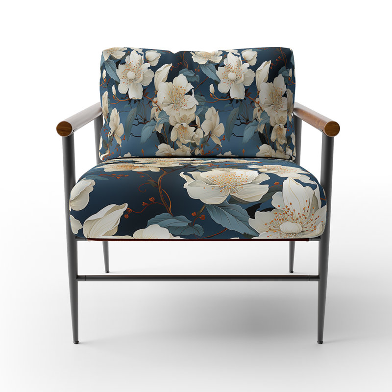 Fauteuil d'appoint rembourré Asian Blue Orchids