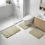 Ensemble de tapis de salle de bain en mousse viscoélastique 3 pièces, tapis de bain en flanelle antidérapante avec tapis de toilette en forme de U, vert olive-305855892