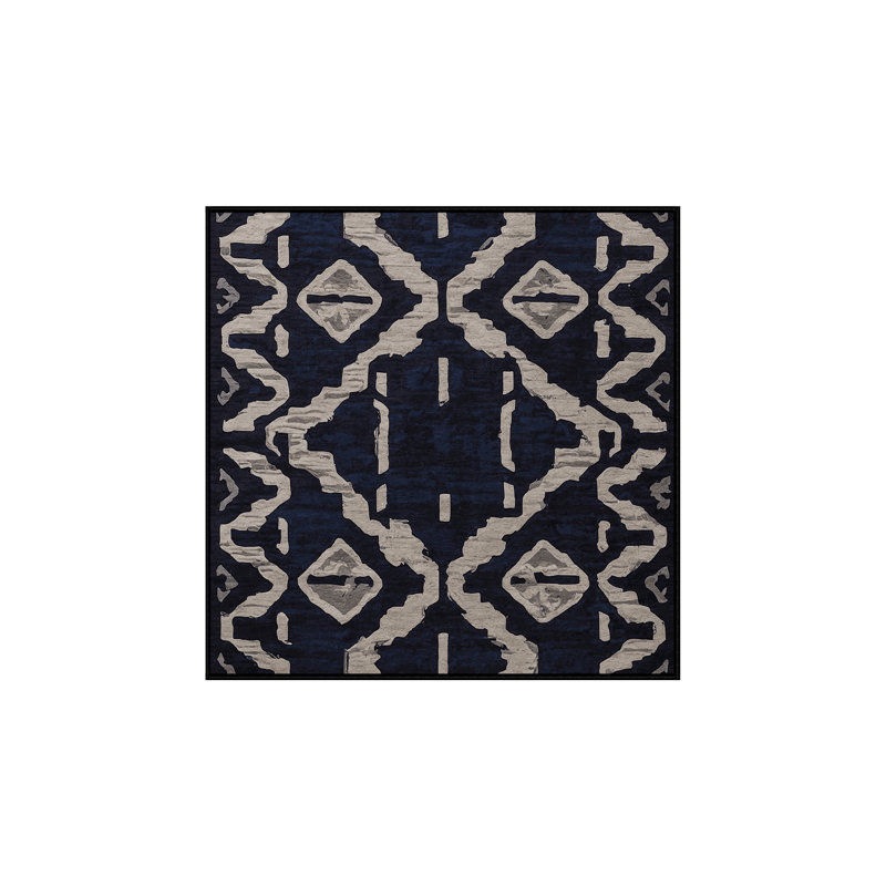 Machine Washable Gray Area Rug, Square 4'