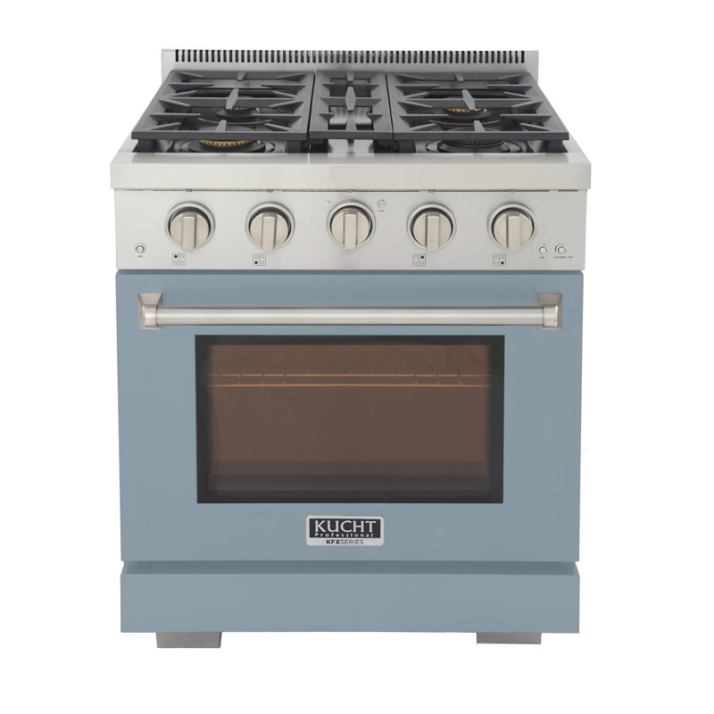 KUCHT Professional 30 in. 4.2 cu. ft. Natural Gas Range and Convection Oven in Light Blue with True Simmer Burners