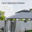 Outsunny 3 x 4m Garden Gazebo with Sides Double Roof-2096864519