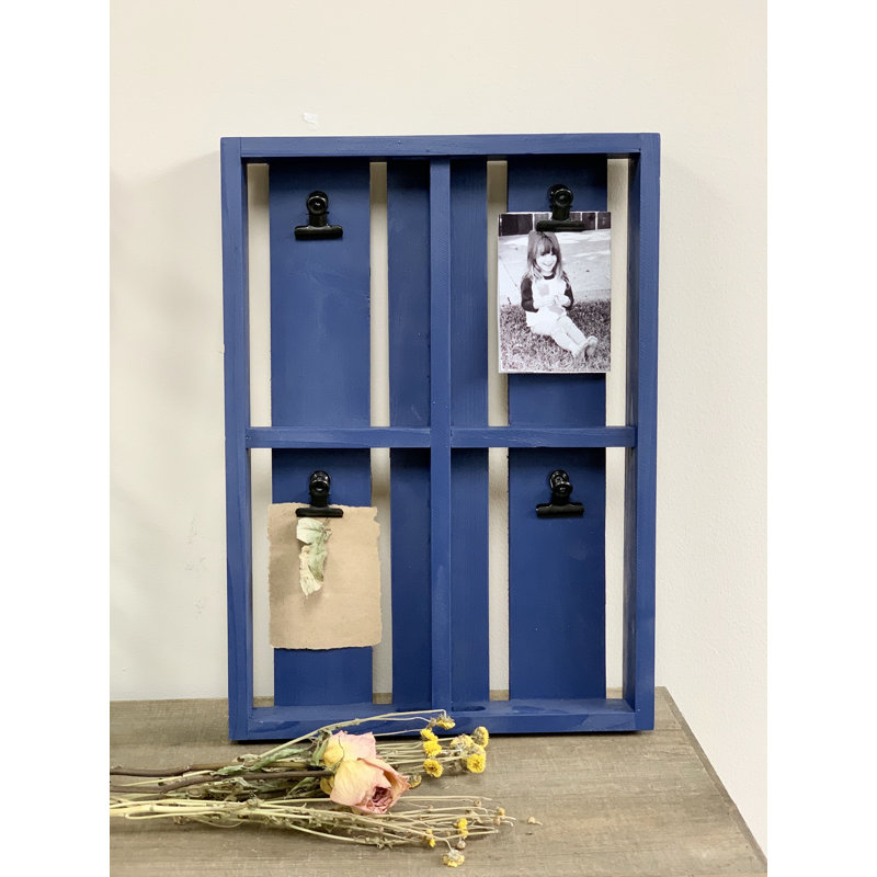 Cadre photo en bois Bressler, bleu
