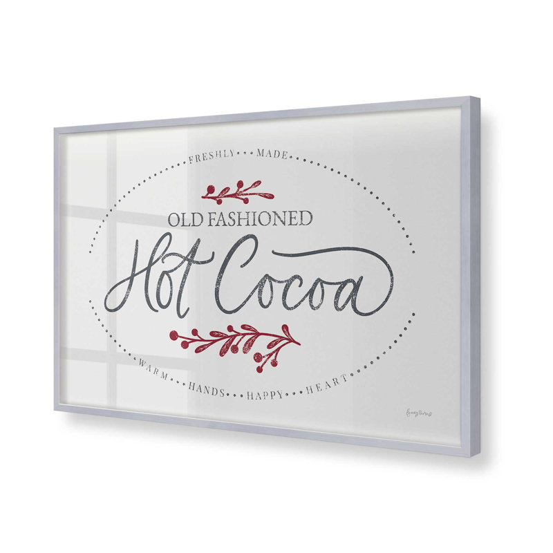 Impression de signe «Hot Cocoa», H 12,25 po x l 15,25 po x P 1,25 po, Cadre simple en chrome poli poli