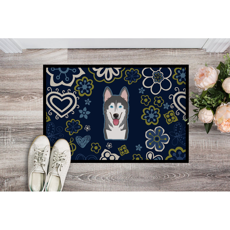Tapis d'extérieur antidérapant Toluca, L 18 po x L 27 po, Malamute d’Alaska