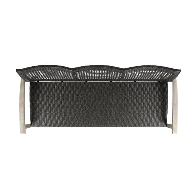 Outdoor In Grey, 3 Seater With And Strong Iron Accents Spacious Grey Robust Metal