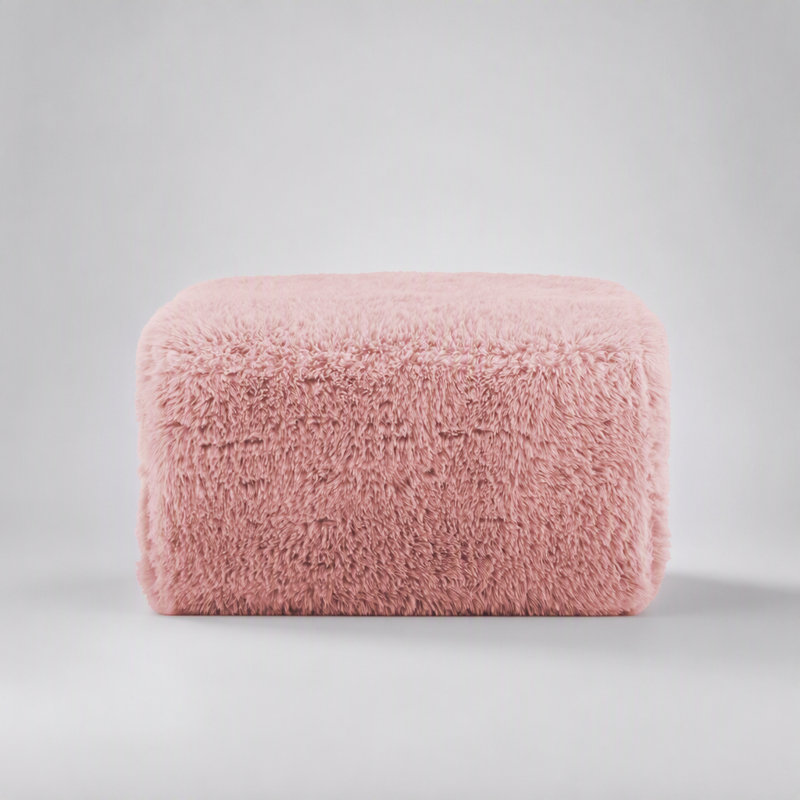 Canapé d'angle modulaire Aviana Ottoman en tissu peluche rose - Confortable, polyvalent et sans assemblage requis, Rose
