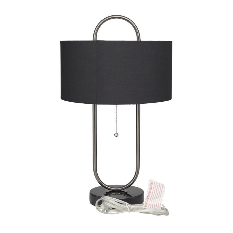 Metal Oval Shaped Black Accent Lamp