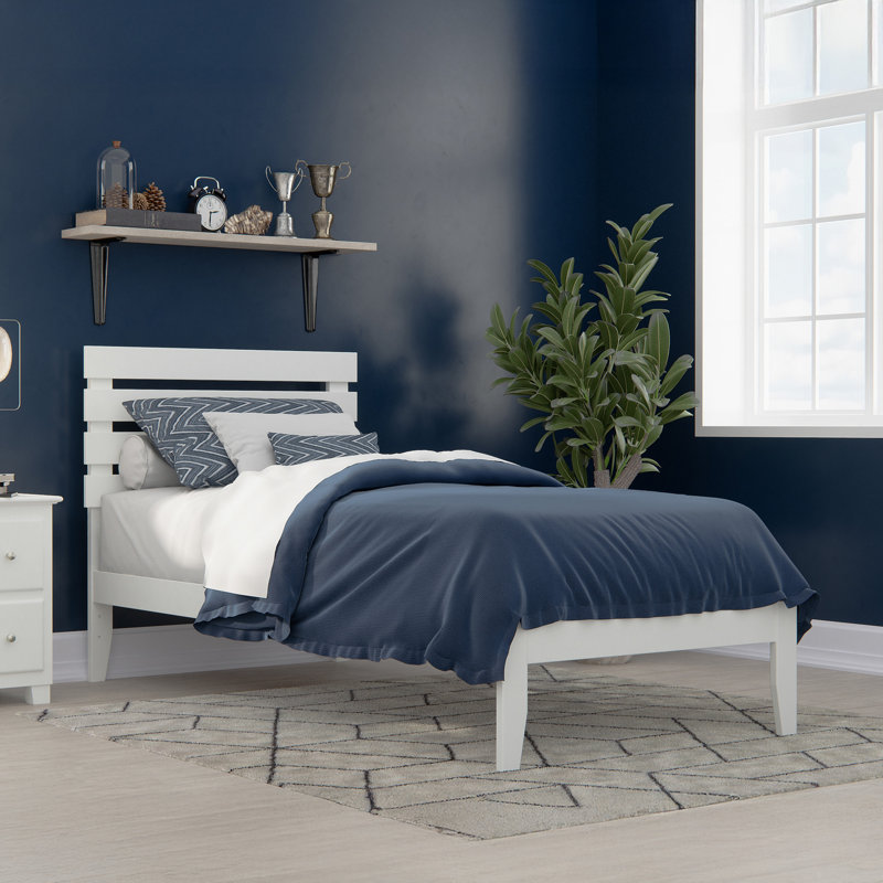 Lit plateforme Giga, Blanc, Simple TG