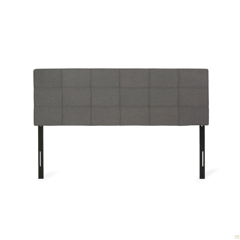 King Size Headboard, Linen Upholstered Headboards With Metal Leg, Gray