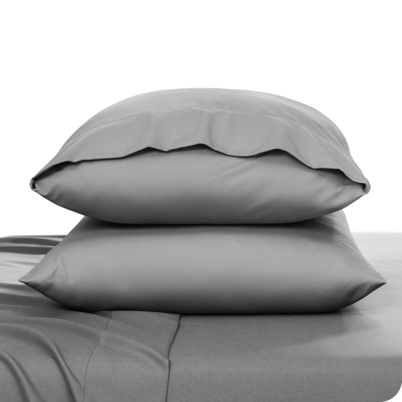 Microfiber Pillowcase Set Envelope Closure, Light Gray, Queen Pillow Case