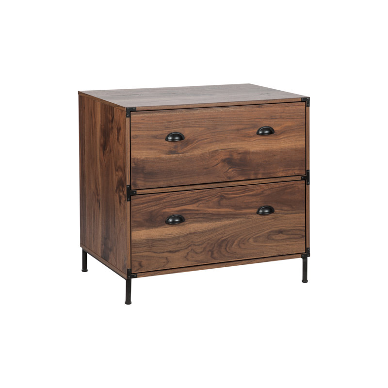 Zymeria 4 Piece Computer Desk Office Set, Walnut
