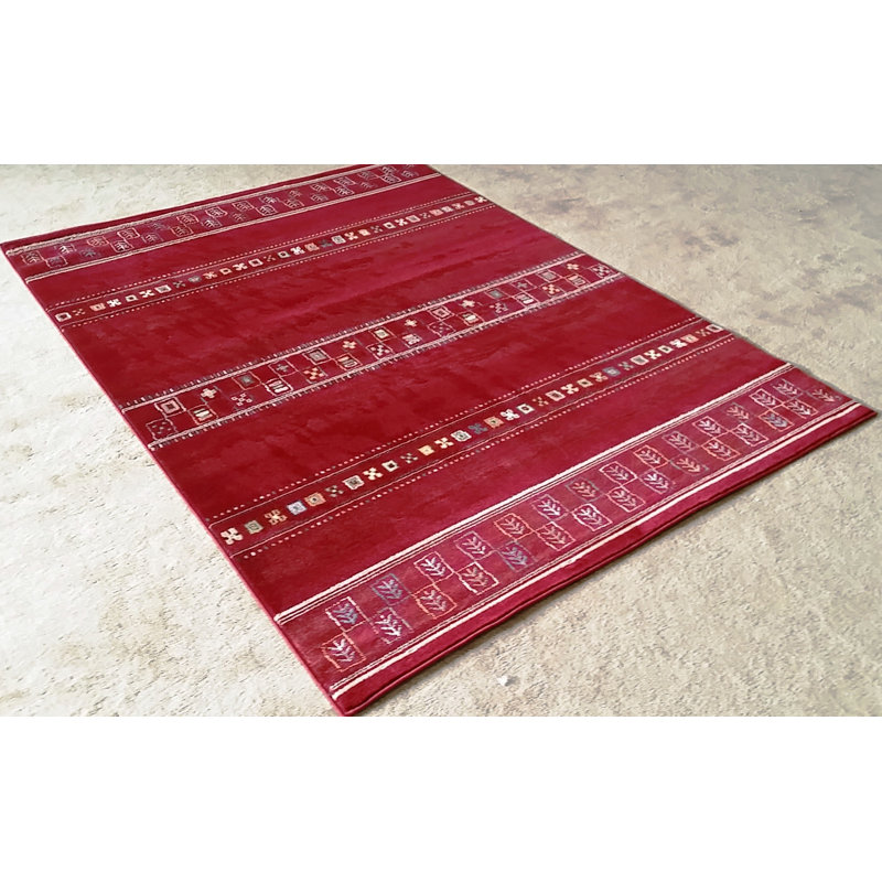 Tapis décoratif rouge de style sud-ouest keunta, 5 pi 3 po x 7 pi 2 po
