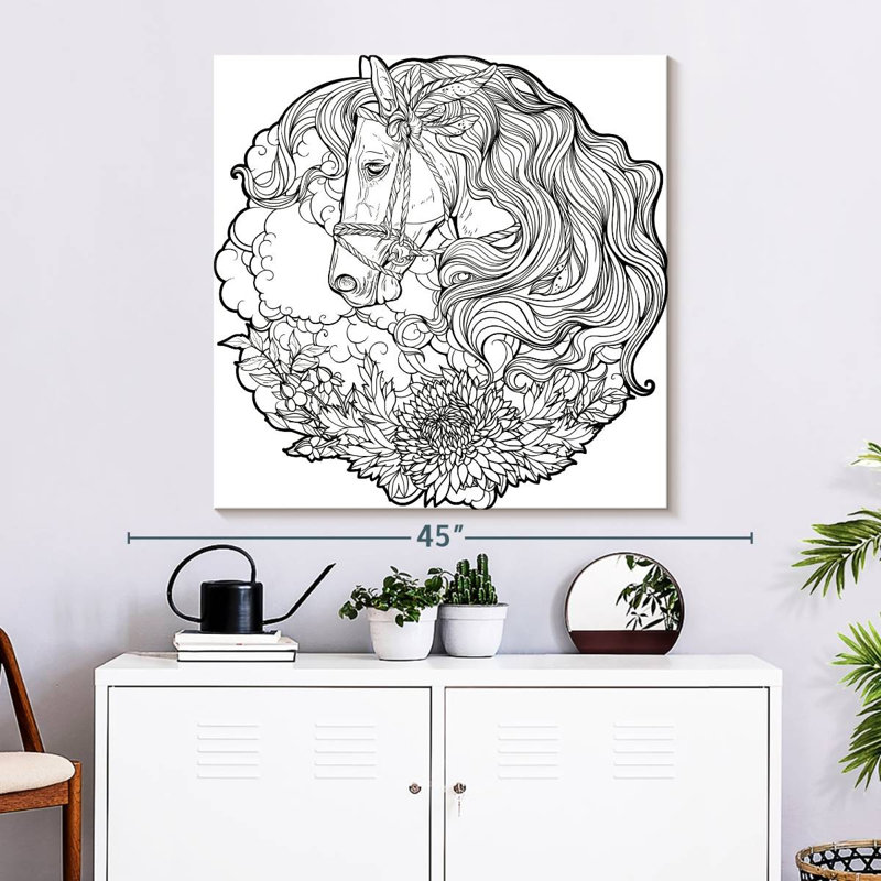 Portrait de cheval Brampt, H 33 po x l 33 po