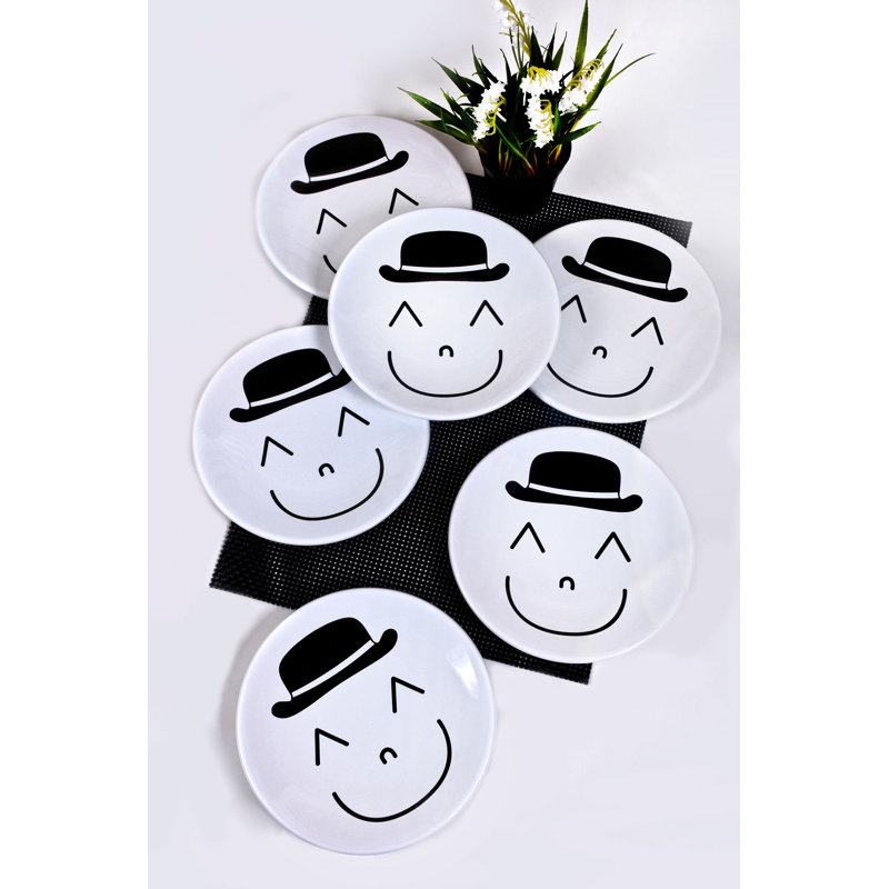 Ensemble d'assiettes à dessert en céramique de qualité supérieure (6 pièces), blanc, 7,9 x 7,9 x 1,0 pouces | 100% céramique antibactérienne, résistante aux chocs thermiques, facile à nettoyer, va au lave-vaisselle et au micro-ondes | Parfait pour recevoir et utiliser au quotidien