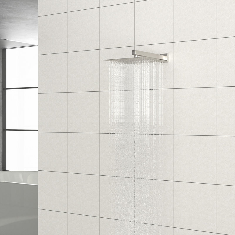 Rain Fixed Shower Head  (16 Inch Square, Brushed Nickel)