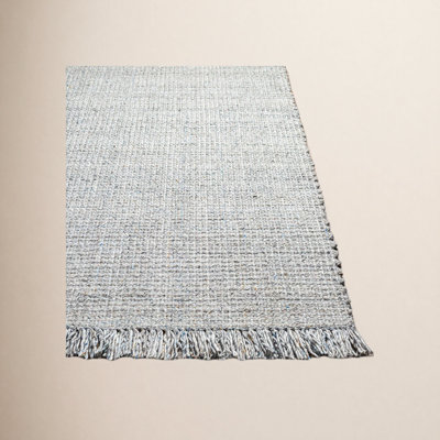 Viewcrest Hand-Woven Striped Light Gray Rug