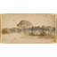 Martha Stewart Bedford, art mural sur toile, paysage pastoral: 13,5 po x 25,5 po, décor de salon et de chambre à coucher, encadré