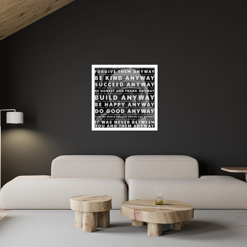 Mother Teresa Quote - Art textuel sans cadre, H 36 po x l 36 po x P 0,25 po