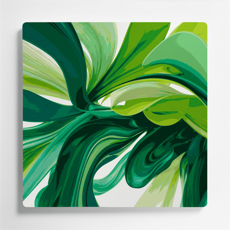 «Lyrical Abstraction 33», art mural en métal vert, H 8 po x l 8 po