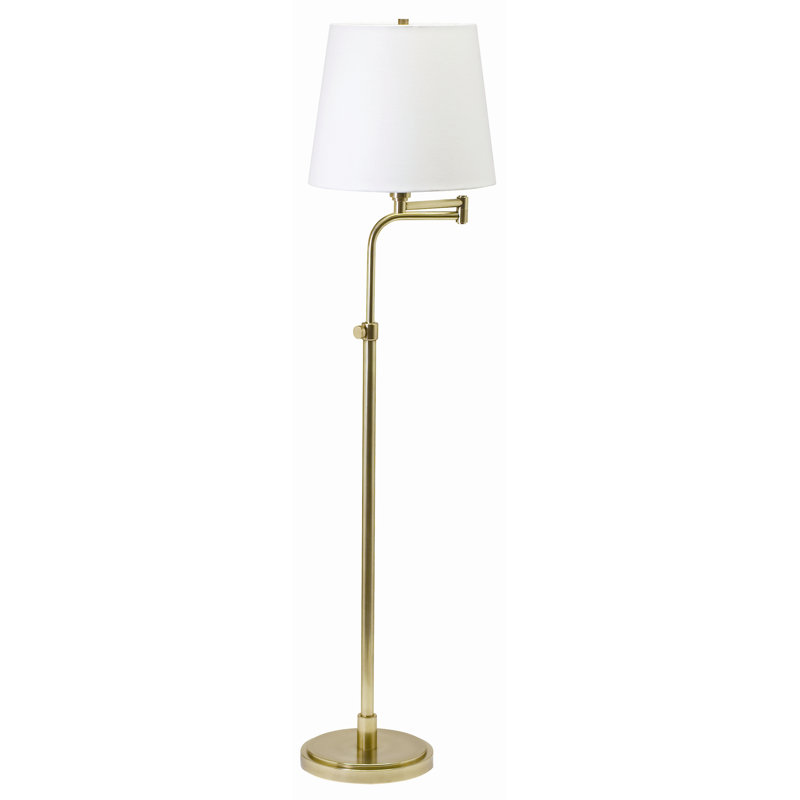 Swing Arm Floor Lamp, Raw Brass
